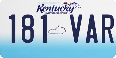 KY license plate 181VAR