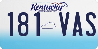 KY license plate 181VAS