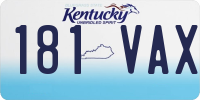 KY license plate 181VAX