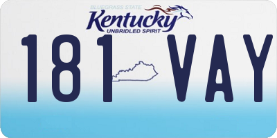 KY license plate 181VAY