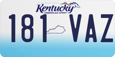 KY license plate 181VAZ