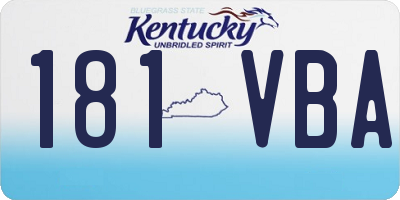 KY license plate 181VBA