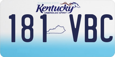 KY license plate 181VBC