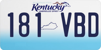 KY license plate 181VBD