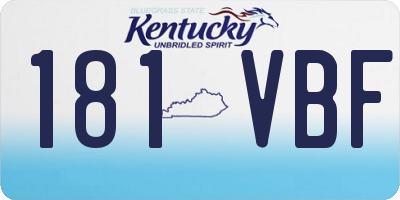 KY license plate 181VBF