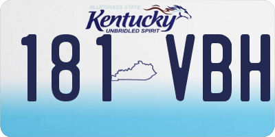 KY license plate 181VBH