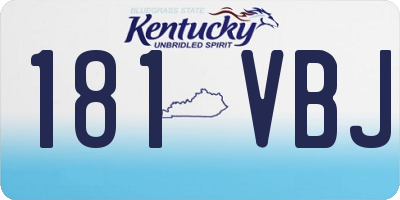 KY license plate 181VBJ