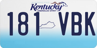 KY license plate 181VBK