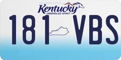 KY license plate 181VBS