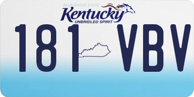 KY license plate 181VBV