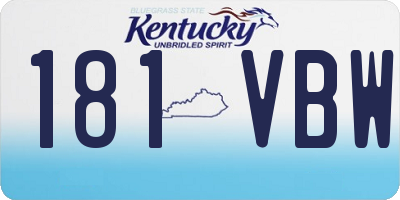 KY license plate 181VBW
