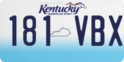 KY license plate 181VBX