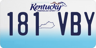 KY license plate 181VBY