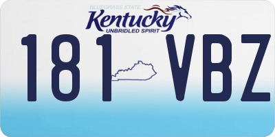 KY license plate 181VBZ