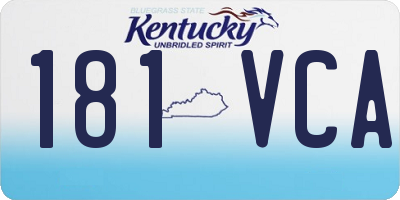 KY license plate 181VCA