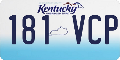 KY license plate 181VCP