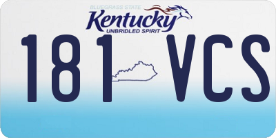 KY license plate 181VCS