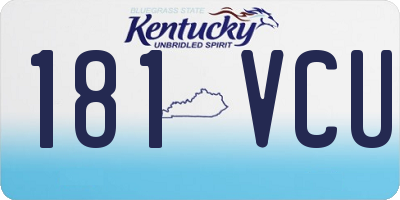 KY license plate 181VCU