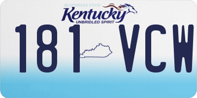 KY license plate 181VCW