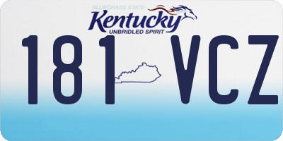 KY license plate 181VCZ