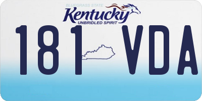 KY license plate 181VDA