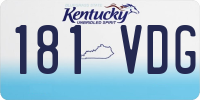 KY license plate 181VDG