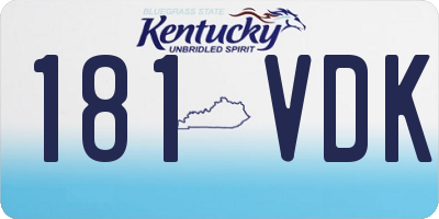 KY license plate 181VDK