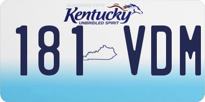 KY license plate 181VDM