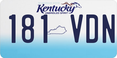 KY license plate 181VDN