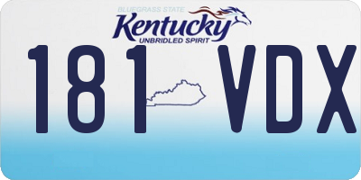 KY license plate 181VDX