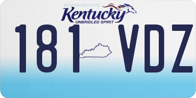 KY license plate 181VDZ