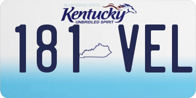 KY license plate 181VEL
