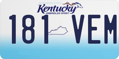 KY license plate 181VEM