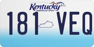 KY license plate 181VEQ