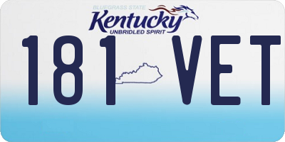 KY license plate 181VET