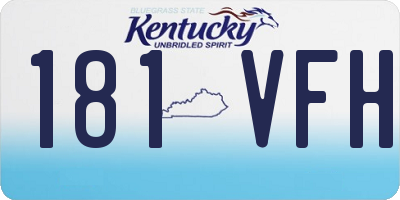 KY license plate 181VFH