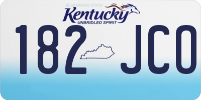 KY license plate 182JCO