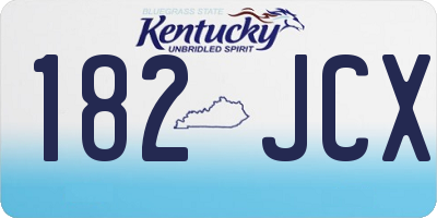 KY license plate 182JCX