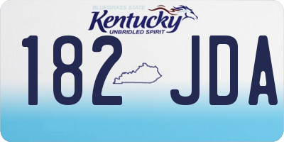 KY license plate 182JDA