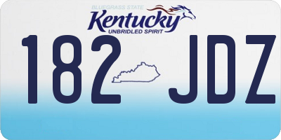 KY license plate 182JDZ