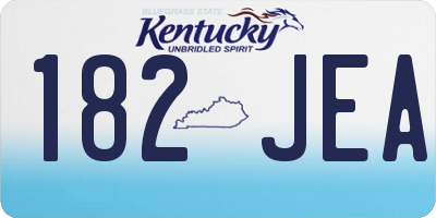 KY license plate 182JEA