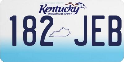 KY license plate 182JEB