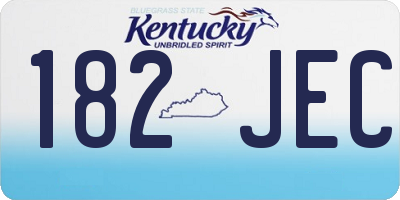 KY license plate 182JEC