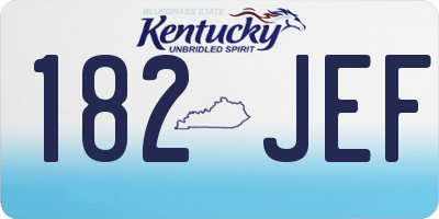 KY license plate 182JEF