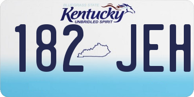 KY license plate 182JEH
