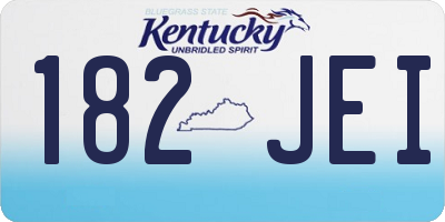 KY license plate 182JEI