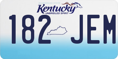 KY license plate 182JEM