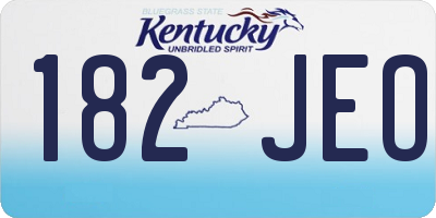 KY license plate 182JEO
