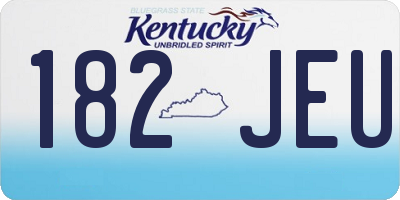 KY license plate 182JEU