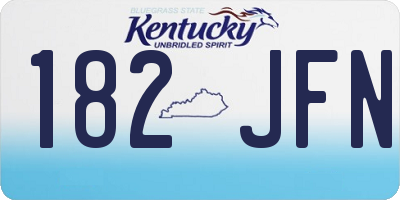KY license plate 182JFN